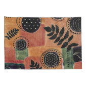 抽象芸術幾何学円の形状と葉 | 枕カバー (裏面-右)