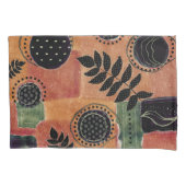 抽象芸術幾何学円の形状と葉 | 枕カバー (正面左)