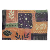 抽象芸術幾何学円の形状と葉 | 枕カバー (裏面-左)