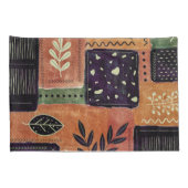 抽象芸術幾何学円の形状と葉 | 枕カバー (裏面-右)