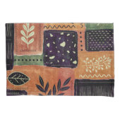 抽象芸術幾何学円の形状と葉 | 枕カバー (正面左)