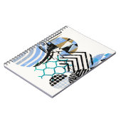 抽象芸術幾何学円の背景、グランジ付き ノートブック (左側)