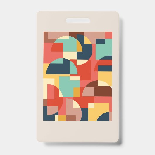 抽象芸術幾何学円の背景 バッジ (正面)