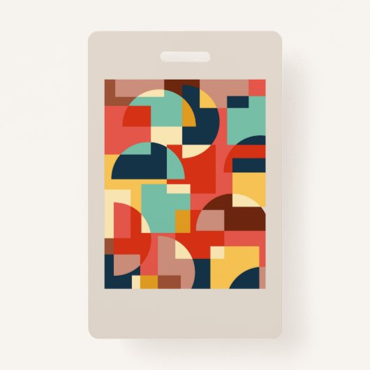 抽象芸術幾何学円の背景 バッジ (正面)