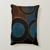 抽象芸術幾何学円金ゴールドグリッター箔 | アクセントクッション (裏面(縦))