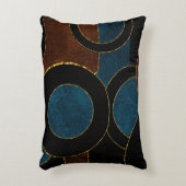 抽象芸術幾何学円金ゴールドグリッター箔 | アクセントクッション (正面(垂直))
