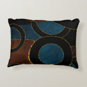 抽象芸術幾何学円金ゴールドグリッター箔 | アクセントクッション (裏面)