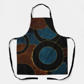 抽象芸術幾何学円金ゴールドグリッター箔 | エプロン (正面)