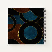 抽象芸術幾何学円金ゴールドグリッター箔 | ノートブック (裏面)