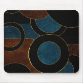 抽象芸術幾何学円金ゴールドグリッター箔 | マウスパッド (正面)