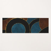 抽象芸術幾何学円金ゴールドグリッター箔 | ヨガマット (正面(横))