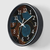 抽象芸術幾何学円金ゴールドグリッター箔 | 壁時計 (傾斜)