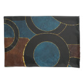 抽象芸術幾何学円金ゴールドグリッター箔 | 枕カバー (正面左)