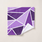 抽象芸術幾何学単色（紫） バスタオルセット (ウォッシュタオル)