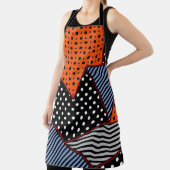 抽象芸術幾何学合成：オレンジブルーパター エプロン (インサイチュ)