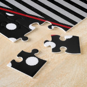 抽象芸術幾何学合成：オレンジブルーパター ジグソーパズル (側面)