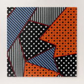 抽象芸術幾何学合成：オレンジブルーパター ジグソーパズル (横)