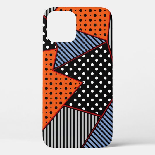 抽象芸術幾何学合成:オレンジブルーパター Case-Mate iPhoneケース (裏面)