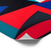 抽象芸術幾何学図形キュービスト女性ポートレート ポスター (角)