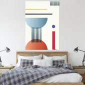 抽象芸術幾何学壁面 キャンバスプリント (インサイチュ (寝室))