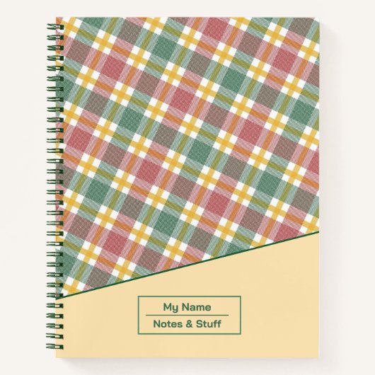 抽象芸術幾何学格子模様ノートブック ノートブック (正面)