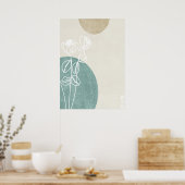 抽象芸術幾何学植物壁芸術ポスター ポスター (キッチン)