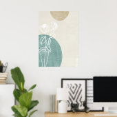 抽象芸術幾何学植物壁芸術ポスター ポスター (ホームオフィス)