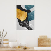 抽象芸術幾何学植物壁芸術ポスター ポスター (キッチン)