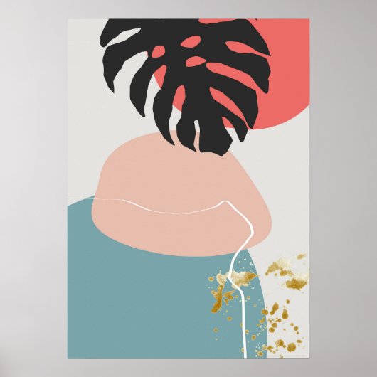 抽象芸術幾何学植物壁芸術ポスター ポスター (正面)