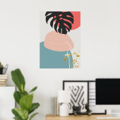 抽象芸術幾何学植物壁芸術ポスター ポスター (ホームオフィス)