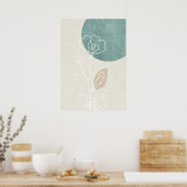 抽象芸術幾何学植物壁芸術ポスター ポスター (キッチン)