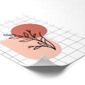 抽象芸術幾何学植物紙 – ミニマリスト ポスター (角)