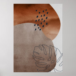 抽象芸術幾何学植物葉壁芸術ポスター ポスター