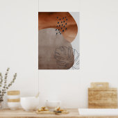 抽象芸術幾何学植物葉壁芸術ポスター ポスター (キッチン)