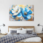 抽象芸術幾何学模様のフラワーアート – テクスチャアクリル キャンバスプリント (インサイチュ (寝室))