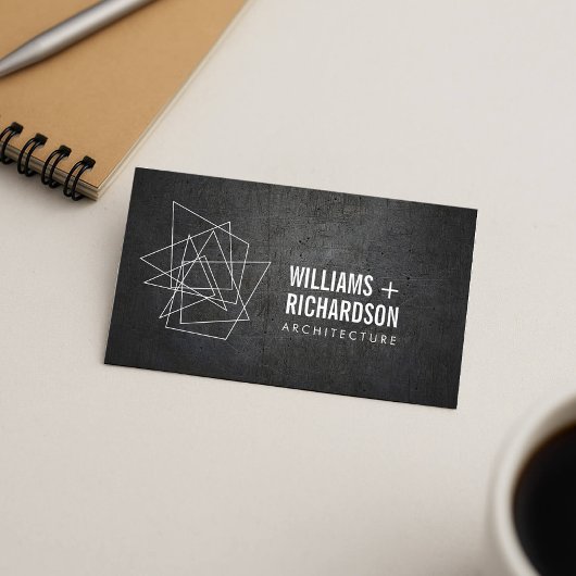 抽象芸術幾何学模様のロゴ黒 名刺