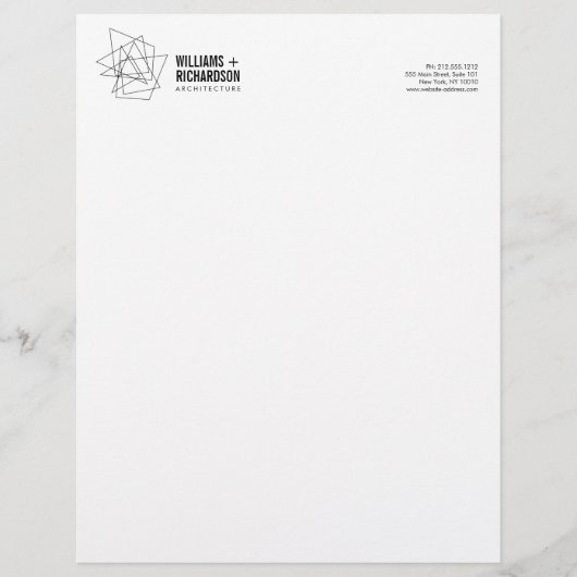 抽象芸術幾何学模様のロゴ(白/黒) レターヘッド (正面)