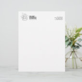 抽象芸術幾何学模様のロゴ(白/黒) レターヘッド (スタンド正面)