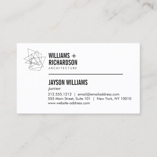 抽象芸術幾何学模様のロゴ(黒/白) 名刺 (裏面)