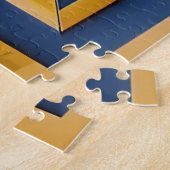 抽象芸術幾何学模様の猫 ジグソーパズル (側面)