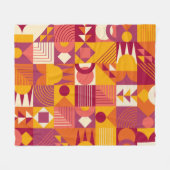 抽象芸術幾何学模様の継ぎ目のない模様 フリースブランケット (正面(横))