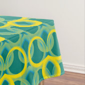 抽象芸術幾何学模様の黄緑 テーブルクロス (インサイチュ)