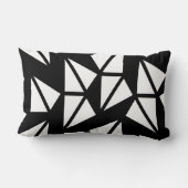 抽象芸術幾何学模様の黒と白 ランバークッション (裏面)