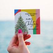 抽象芸術幾何学模様クリスマスエンベロープ スクエアシール