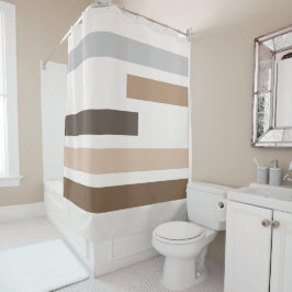 抽象芸術幾何学模様ストライプの模様 シャワーカーテン