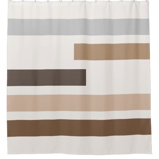 抽象芸術幾何学模様ストライプの模様 シャワーカーテン (正面)