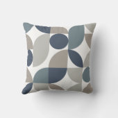 抽象芸術幾何学模様ネイビーブルーグレー クッション (裏面)