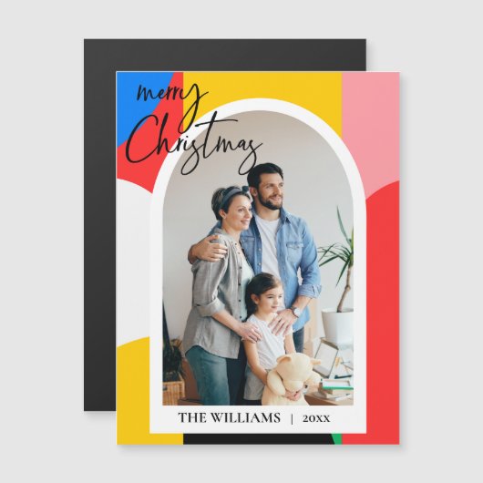 抽象芸術幾何学模様フォトメリークリスマス (正面/裏面)