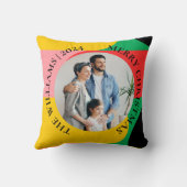 抽象芸術幾何学模様フォトメリークリスマス クッション (裏面)