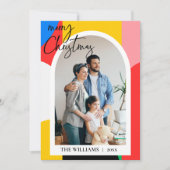 抽象芸術幾何学模様フォトメリークリスマス シーズンカード (正面)